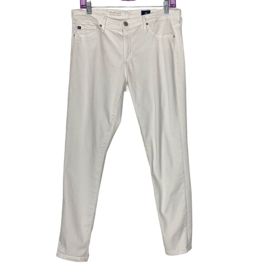 ADRIANO GOLDSCHMIED AG Women Abbey Ankle Straight Leg Jeans Sz‎ 31R White 9-10